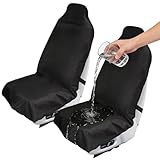 Waterproof Car Seat Cover Towel 2 Pack, Universal Fit Waterproof Sweating Seat Protector for Cars and SUVs, Anti-Slip Front Seat Cover for Gym, Outdoor, Pets & Travel, Black, Machine Washable