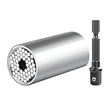 C100AE Llave de Vaso Universal, 2 en 1 Pequeño Multifuncional con Adaptador, Multifunción Reparación Herramientas con Adaptador Hexagonal, 7-19 mm