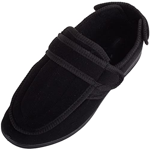 Chaussons d'hiver confortables homme Absolute Footwear noir avec large ouverture unique