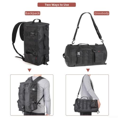 Mochila de pesca con portacañas que soluciona el espacio para la trucha 4