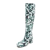Fácil de combinar: estos zapatos de tacón están compuestos de puntera redonda, altura hasta la rodilla, de meter, tacones apilados y estilo de cremalleras laterales. Es fácil de combinar con tu vestido, pantalones o cualquier atuendo. Los modernos tacones tipo lápiz son eficientes de llevar y relajan tus pies todo el día y la noche.