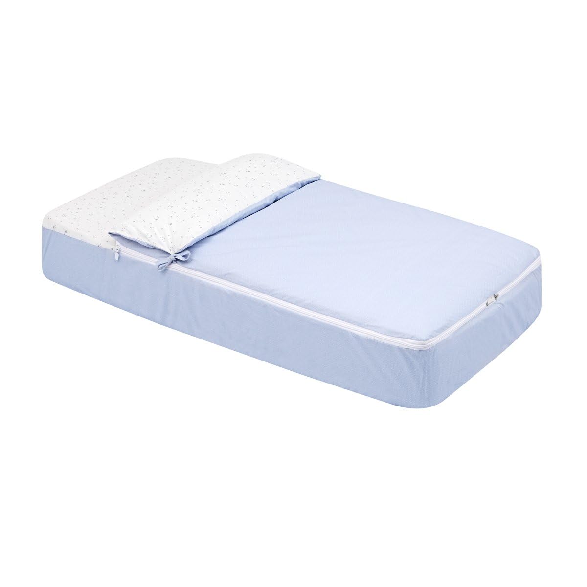Cambrass - Saco Cuna nórdico con Cremallera - Ropa de Cuna Ajustable con Gomas - Saco de Dormir bebé desenfundable Sirve Tanto para Verano como para Invierno - Merlo crudo 60x120x3 cm — view 23