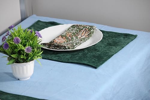 Green Velvet Placemats Set of 6, 4, 6 Seater...