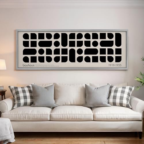 Impression sur toile Bauhaus grand format noir et blanc 45x135cm