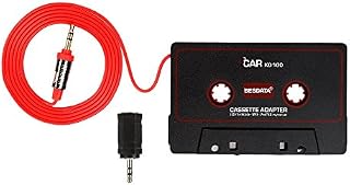 BESDATA Universal Car Cassette Player Adapter with 3.5mm Male Jack and 2.5mm Plug