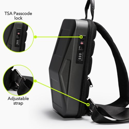 Cybersling Messenger Bag 7L (Gray) - Versatile Crossbody/Sling/Backpack USB Charging, Passcode Lock, Water-Resistant Material, & Comfortable Back Panel, Daily Carry & Travel, For Men & Women2