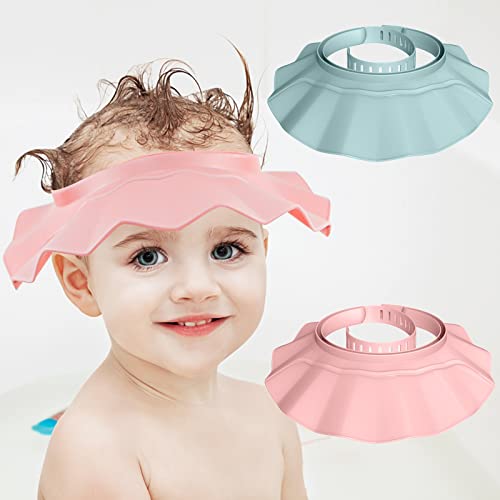 Image of Baby Shower Cap Hat Safe Shampoo Shower Bathing Protection Soft Adjustable Bath Head Cap Visor for Washing Hair Head Eye Ear Shampoo Caps for Toddler,Baby,Kids,Children,Makes the Baby Bath More Fun