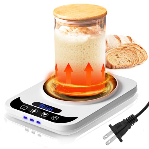 Sourdough Starter Warmer - Sourdough Warming Mat with Precise 1 F Thermostat Control (70-100 F) - 12 H Timer - Memory Function - Bread Proofing Mat for Dough Fermentation