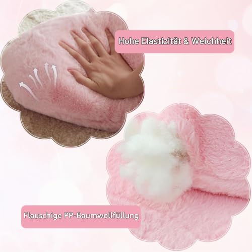 Herzkissen Kuschelkissen Flauschig - 36x46 cm - Hellrosa Herzform Kissen, Plüsch Kissen Herzform, Love Zierkissen Aesthetic, Herzkissen Geschenk für Wohnzimmer Sofa, Kind Schlafzimmer Bett – Bild 3
