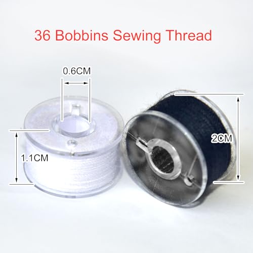 36 bobinas y hilos para máquina de coser con estuche plástico miniatura 3
