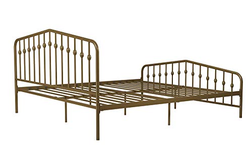 Novogratz Bushwick Metal Bed With Headboard And Footboard | Modern Design | King Size - Gold #TOP6