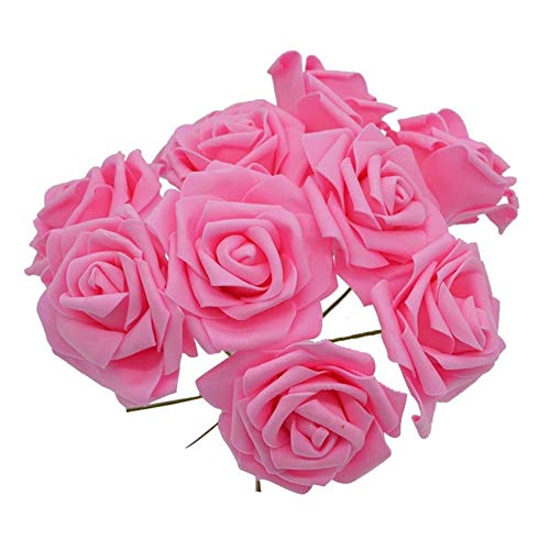 10 Têtes 8 CM Assez Charmant Artificielle Fleurs PE Mousse Rose Fleurs Bouquet De Mariée Maison De Mariage Décor Scrapbooking Fournitures De BRICOLAGE Floral (Color : Light pink) Cover