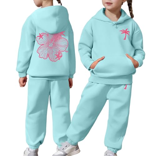Beach Cute Hoodies for Teen Girls Sweatsuits 2 Piece Set Cute Graphic Hoodie with Sweatpants Outfits Preppy Clothes