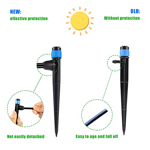 360 Degree Drip Irrigation Emitters for 1/4 inch Tubing (25pcs Blue)