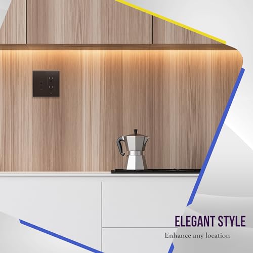 Image of ENERLITES Combination Toggle Light Switch /Decorator Light Switch Plate, Double Switch Wall Plate, Mid-Size 2-Gang 4.88 inch x 4.92 inch, Polycarbonate Thermoplastic, 881131M-BR, Brown