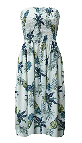 Image of Zyyfly Womens Summer Beach Dresses Strapless Cover Ups Dress Tube Top Sundresses