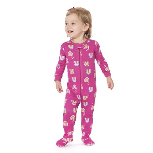 Gerber Baby-Mädchen 4er-Pack Pyjamas mit Füßen, Dreams Rainbows Pink, 2 Jahre