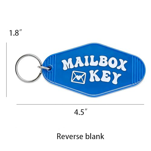 Image of Mailbox Key Keychain Black Mail Key Ring Motel Key Chain