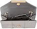 Dexmay Women Faux Suede Envelope Clutch Purse Evening Velvet Handbag Foldover Shoulder Crossbody Bag Grey