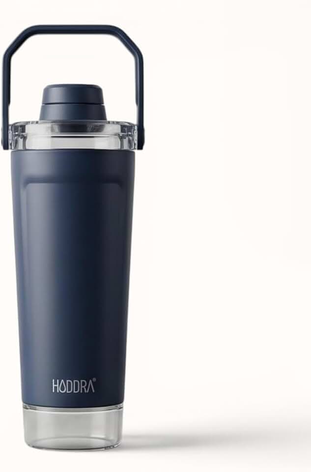 Coqueteleira Shakeira Térmica C/Compartimento PERSONALIZADO COM SEU NOME (Azul Escuro, Sem Personalização)