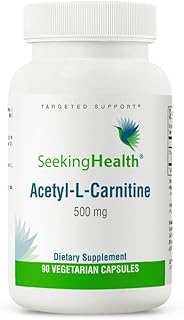 Seeking Health Acetyl-L-Carnitine, 500 mg, Supports Energy, Healthy Fat Metabolism, Brain and Mood Support, Vegan and Vegetarian (90 Capsules)*