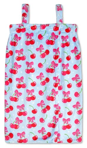 iscream Big Girls' Silky Soft Plush Spa Wrap for Home, Travel, Summer Camp - Pretty in Print Collection