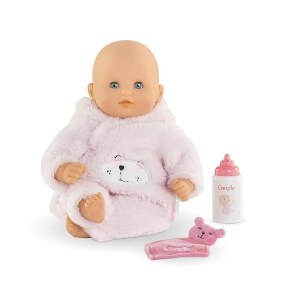 Corolle My First Baby Doll Cuddly Teddy Bear - 12" Soft Boy Baby Doll with Vanilla Scent, Pink Bear Outfit & Sleeping Eyes for Girls, Cute Reborn Realistic Baby Dolls for 2 Year Old Girls by Corolle - Image 4