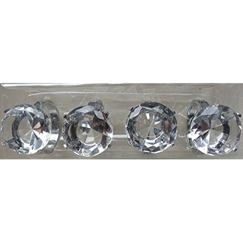 Unbekannt 4 Stück Servietten Ringe Serviettenhalter Serviettenring Glas Glasdiamant Kristall Tischdekoration Cover
