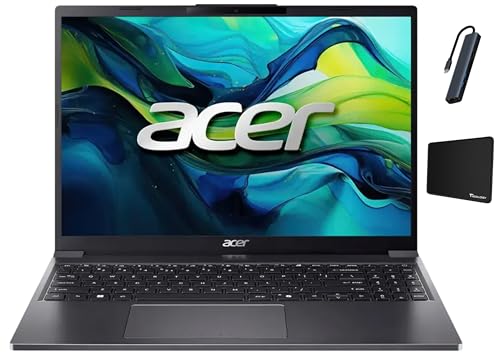 Image of acer Aspire Go 15 Laptop, 15.3'' WUXGA(1920 x 1200) IPS Display, Intel Core i5-1334U Processor, 16GB DDR5 RAM, 512GB PCIe SSD, Windows 11 Pro, Wi-Fi, Bluetooth, Steel Gray with TGY Accessories