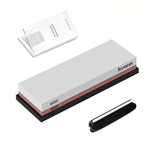 Professional Knife Sharpening Stone 3000/8000 Whetstone, Premium Knife Sharpener, Trilancer Waterstone, Angle Guide