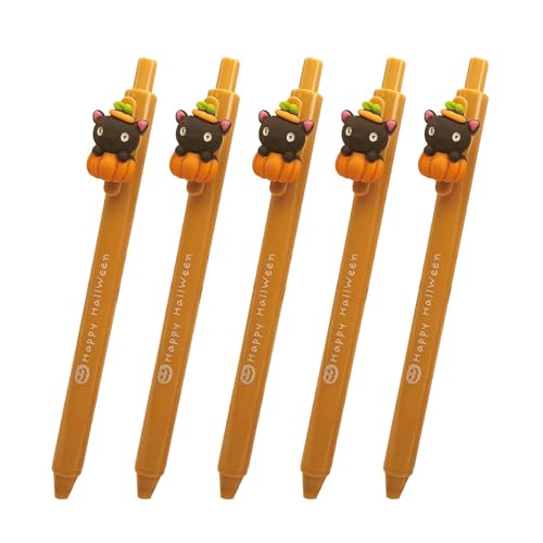 5PCSノベルティジェルペンハロウィーンハロウィーン漫画ジェルペン子供の学生大人のライティングジャーナリングスクールスタッタリーサプライライティング楽器