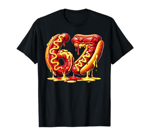 6 7 Meme Matching Hot Dogs Drip 67 Pajamas Kids Six Seven T-Shirt