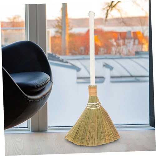 ULDIGI 2 Stück Handgefertigter Set Strohbesen mit Weichen Borsten und Abnehmbarem Stiel Kompakter Zimmerbesen für Staubentfernung und Innenreinigung im Wohnzimmer Natürlicher – Bild 7