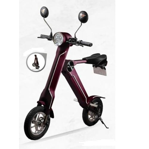 [わずか5秒]折りたたみ可能な小型電動バイク!SMART EV(スマートEV) ワインレッド