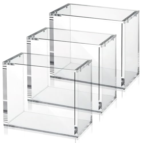 YEXEXINM 3 Pack Acrylic Magnetic Case Compatible with Booster Boxes, 5mm Thick Stackable Booster Box Case Acrylic Display for PKMN, Magnetic Closure Booster Box Gifts for Cards Collectors by YEXEXINM - Used condition - US$25.02