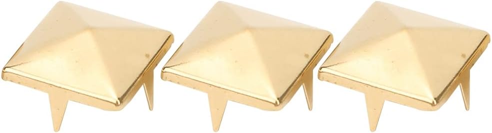 Zerodis 100pcs Pyramid Punk Rivets 4 Claw Metal Studs Metal Pyramid Studs Handicraft DIY Punk Spikes Spots Studs Accessories for Bracelets Clothing Shoes Handbag(15mm/0.6in-Gold) image 3