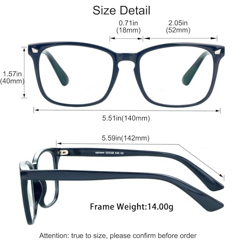 Image of YEIN Progressive Multifocus Reading Glasses, Spring Hinge Blue Light Blocking Glasses for Women Men, No Line Multifocal Readers with Clear Lenses (navy,+0.50 /+2.75 magnification)