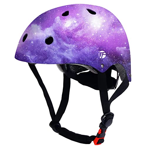 JeeFree Adjustable Gradient Color Skateboard Helmet for 3-5-8-14+Ages【Toddler Kids Youth Adult】 Girls Boys Woman.Bike Helmet for Multi-Sports Cycling Bicycle Scooter Inline Roller Skate Rollerblading