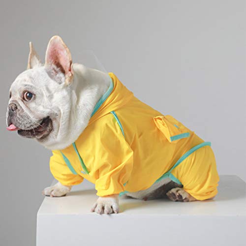 ULTECHNOVO Capa de Chuva para CÃ£es ImpermeÃ¡vel Quatro Pernas Capa de Chuva Com Capuz Capa de Chuva