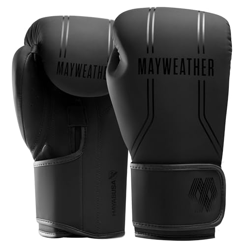 Hayabusa Mayweather Contender Boxing Gloves for Men and Women - Black, 10oz