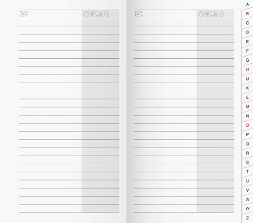 BRUNNEN 1070048 Adress-Registerheft (für Taschenkalender/Plankalender/Sichtkalender, 87 x 153 mm, Karton-Umschlag)