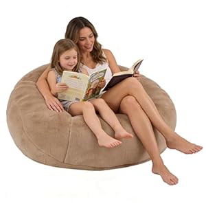 MOJAY Giant Bean Bag Chair, Oversized Plush Fluffy Lounge Chair with Filling, Comfy Stuffed Sofa with Backrest for Adults and Teens, Cozy for Gaming, Reading and Relaxing in Bedroom or Living Room