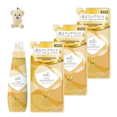 ファーファ 柔軟剤 ファイン フレグランス ボーテ プライム フローラル の香り 本体 (600ml) +詰替 (500ml) 3個 マスコット付 セット
