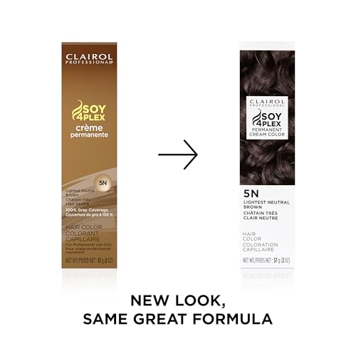 Image of Clairol Professional Permanent Cream Hair Color | 100% Gray Coverage | Blonde, Brown, Black, & Red-Violet Shades | Deep Conditioning & Fade Resistant Results