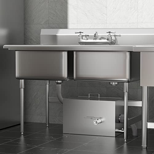 Beamnova 9Lbs Commercial Grease Trap Stainless Steel Interceptor For Restaurant Kitchen Home Under Sink, Side Inlet #TOP7