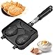 CYSFETENA Antihaft Taiyaki Waffeleisen, Aluminiumlegierung Takoyaki Pfanne,Schwarz 18x14x3.5cm Antihaftbeschichteter Taiyaki Bäcker für Kindergeburtstage Ostern Oder Weihnachten