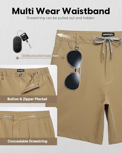 maamgic Men's 5/7 Inch Casual Classic Fit Shorts with Multi-Pocket Quick Dry Sports Shorts3