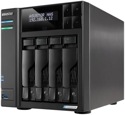 Asustor Lockerstor 4 Gen2+ AS6704T v2 4 Bay NAS, Intel Quad-Core ...