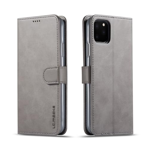 Étui portefeuille pour iPhone 11 Pro coque magnétique en cuir avec porte-cartes noir