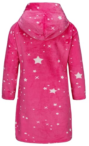 Image of Kids Hooded Bathrobe Girls Soft Plush Hooded Flannel Pajamas Sleepwear Boys Spa Robe